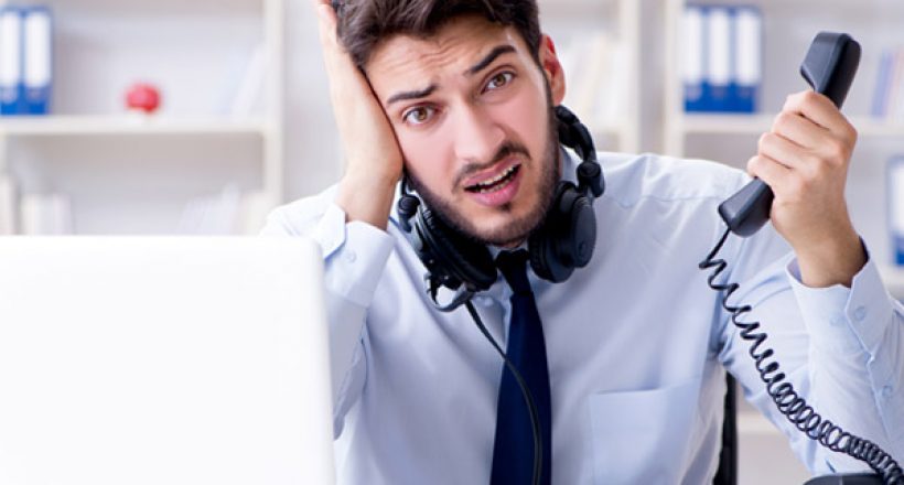 unhappy telesales caller